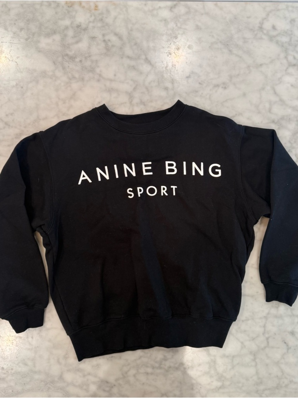 Anine Bing Black Logo Crewneck